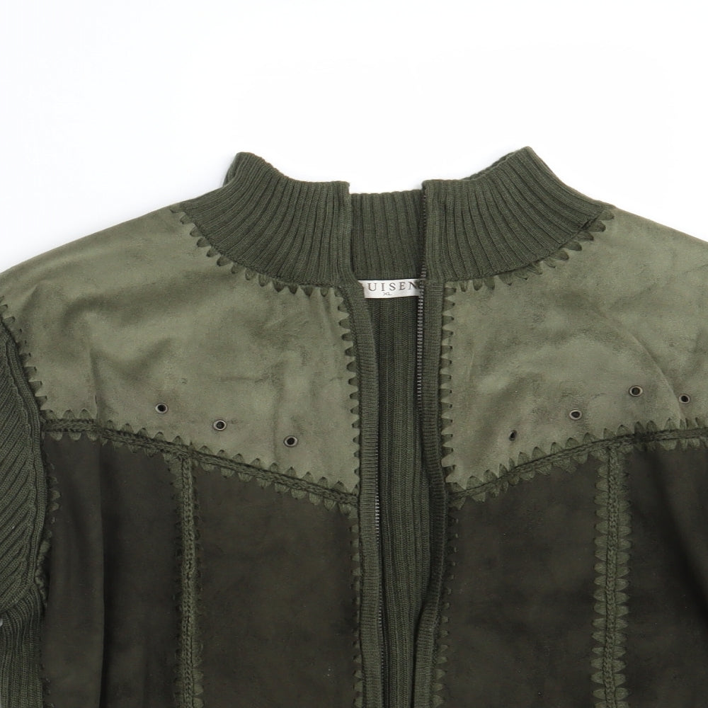 GUISEN Mens Green   Full Zip Jumper Size XL