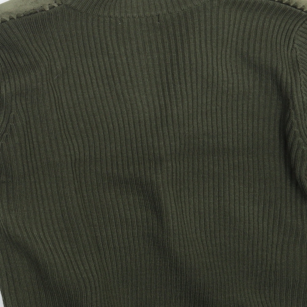 GUISEN Mens Green   Full Zip Jumper Size XL