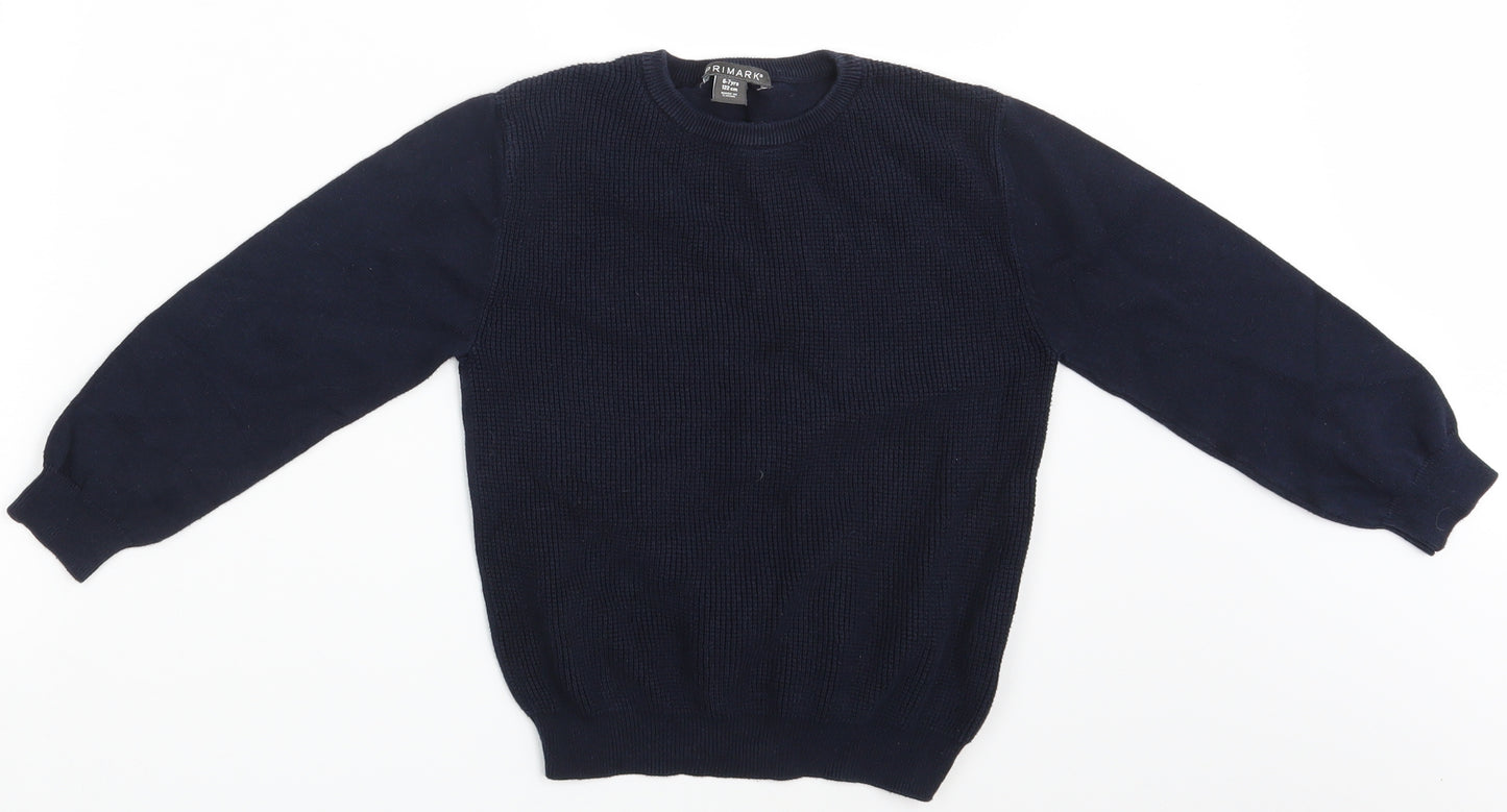 Primark Boys Blue   Pullover Jumper Size 6-7 Years
