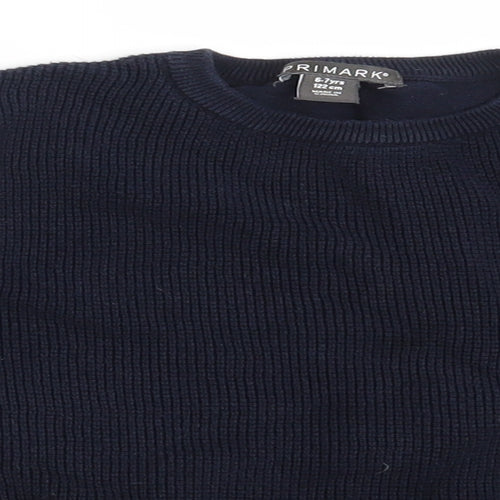 Primark Boys Blue   Pullover Jumper Size 6-7 Years