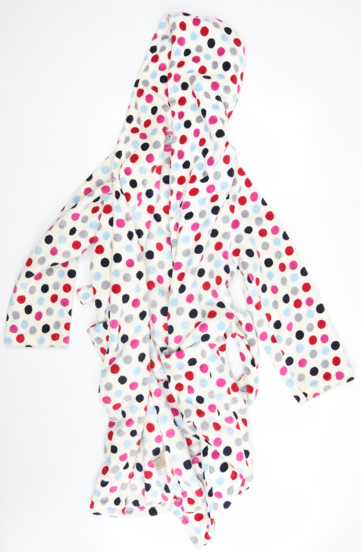 Laura Ashley Womens Ivory Polka Dot  Babydoll Robe Size M