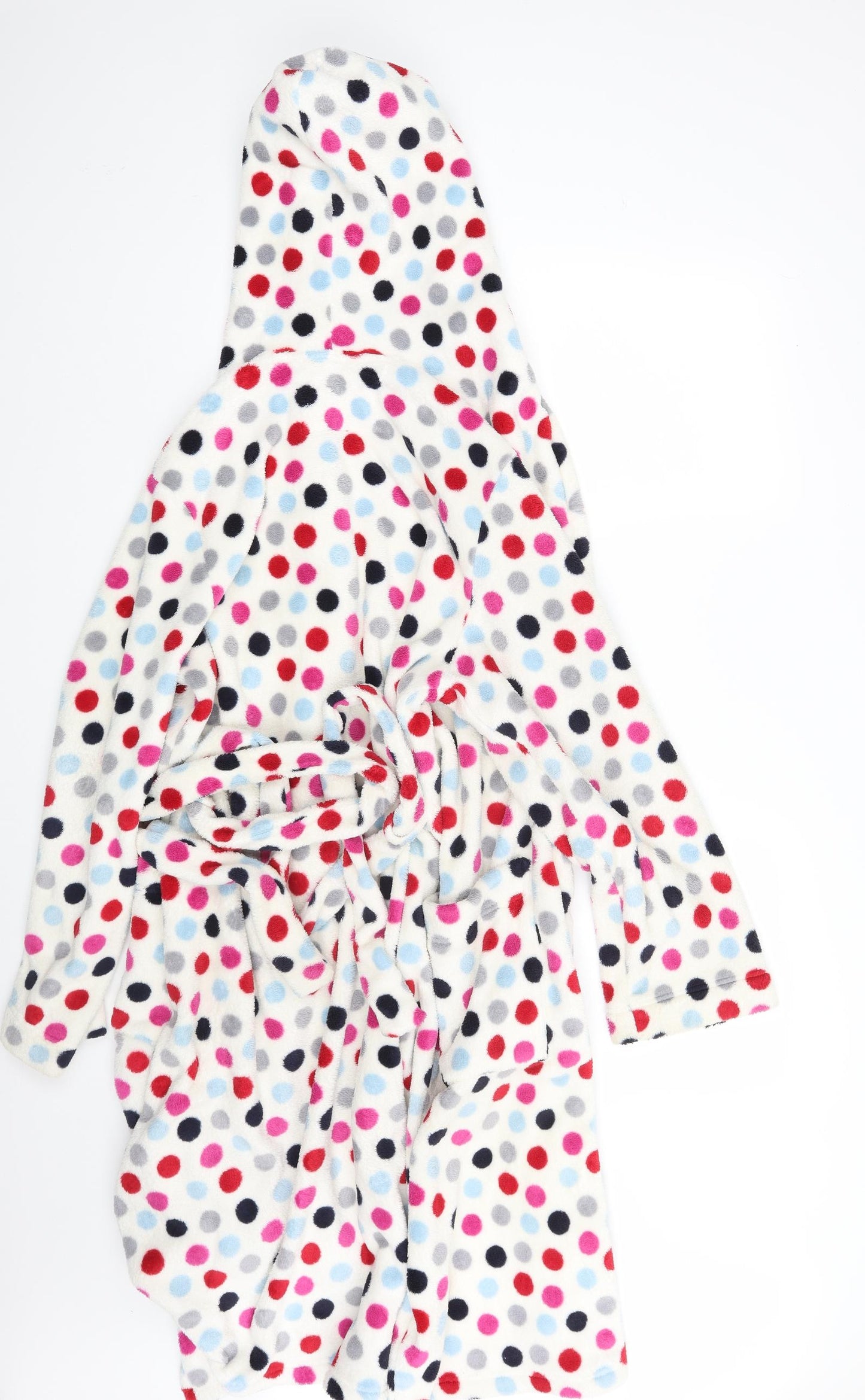 Laura Ashley Womens Ivory Polka Dot  Babydoll Robe Size M