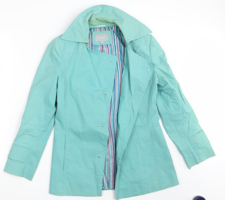 Per Una Womens Green Trench Coat Coat Size 8