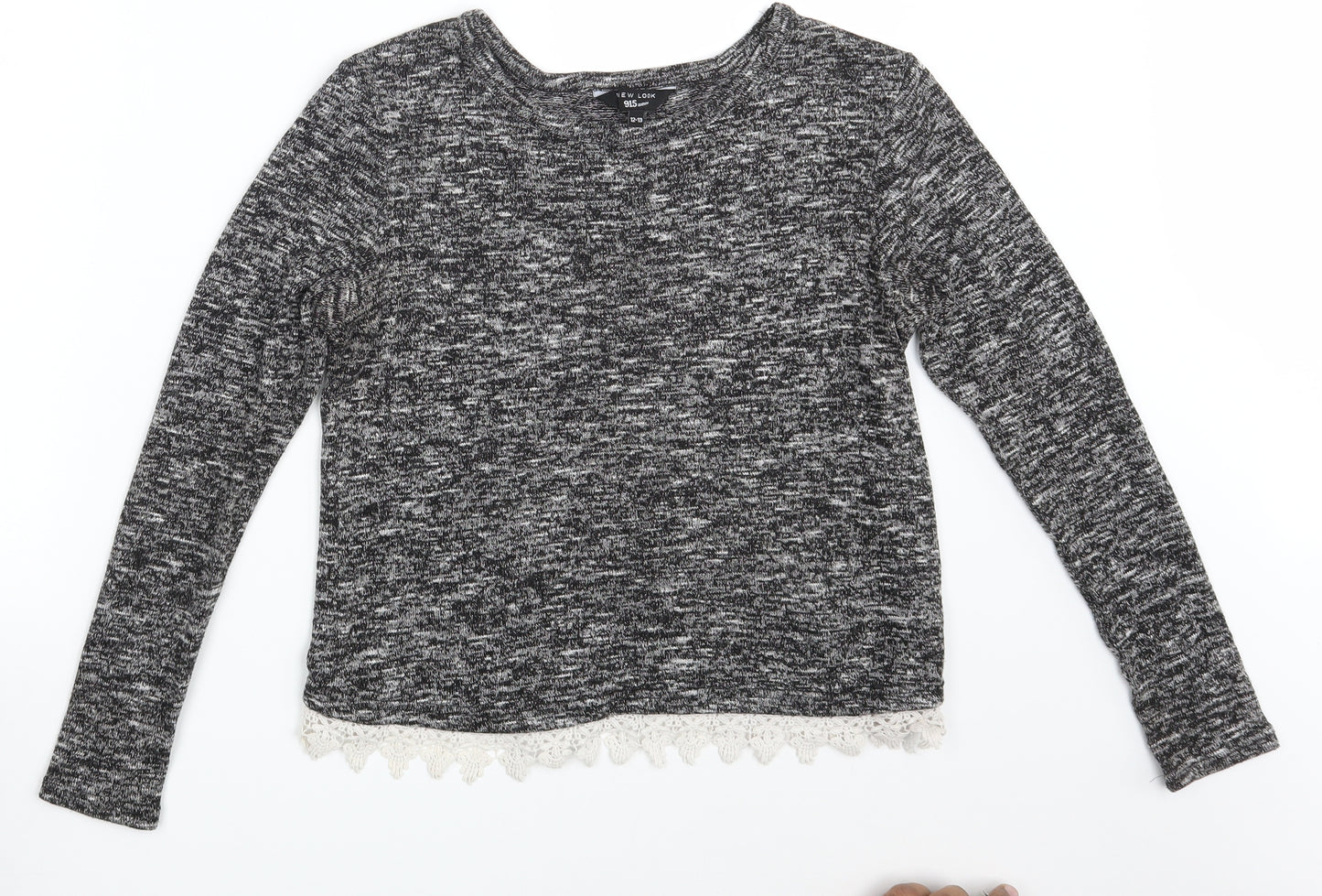 New Look Girls Black   Pullover Sweatshirt Size 12-13 Years