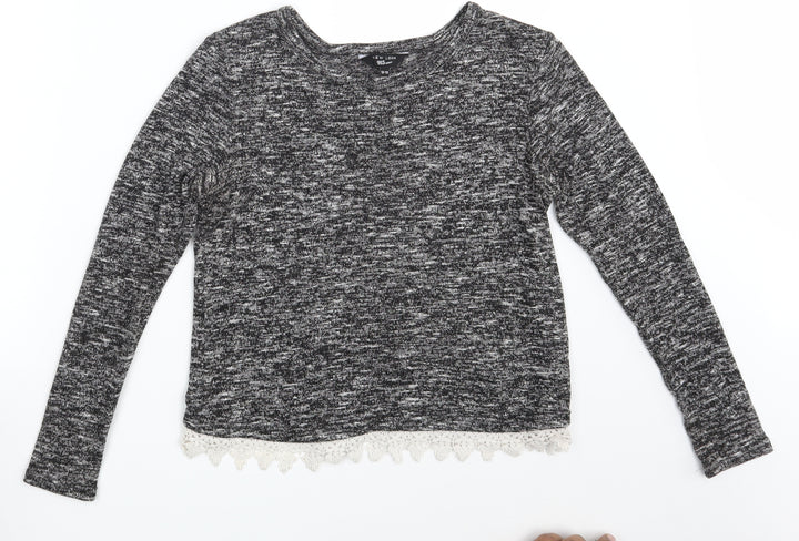 New Look Girls Black   Pullover Sweatshirt Size 12-13 Years