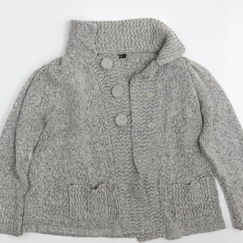 BM Womens Grey   Cardigan Jumper Size L