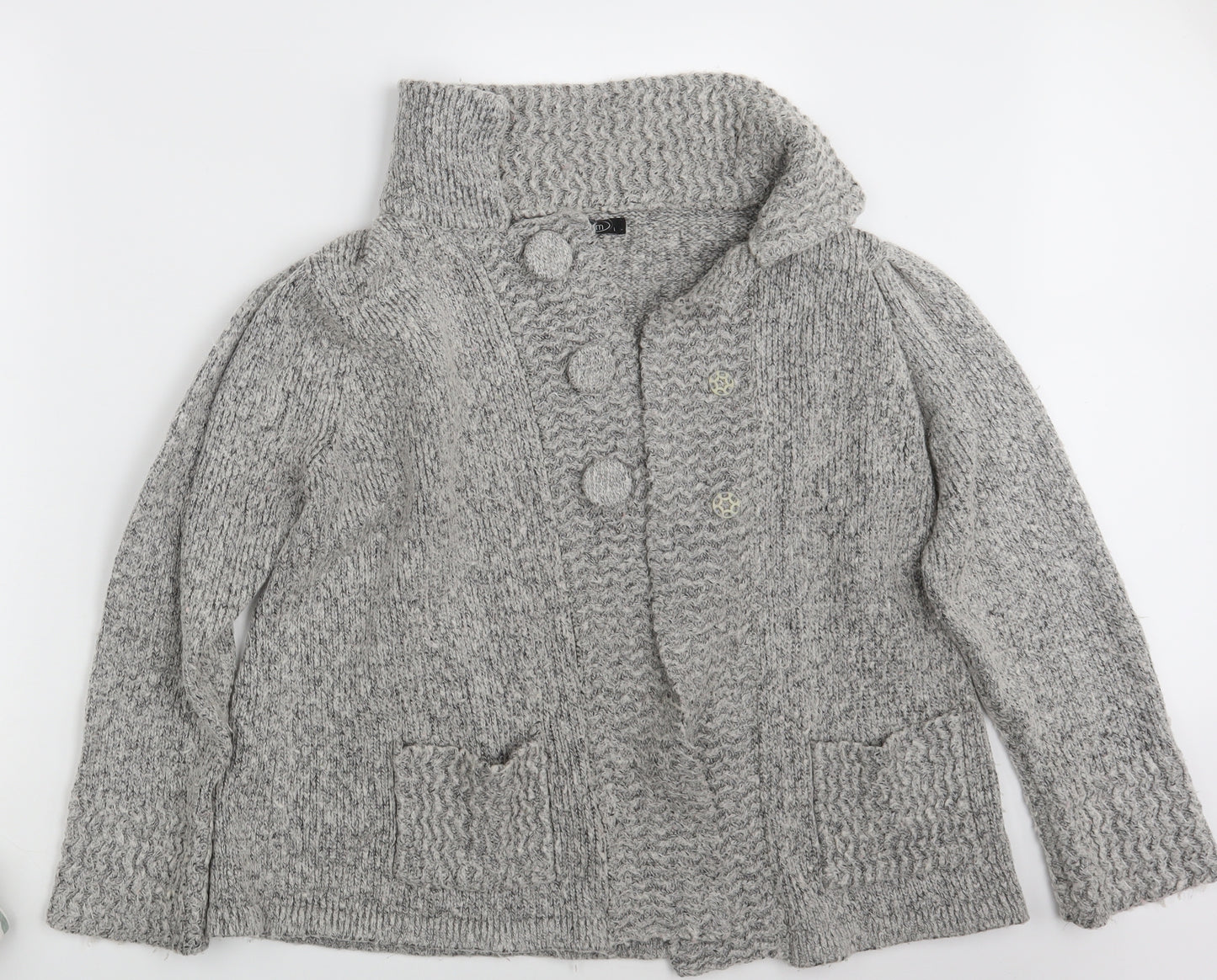 BM Womens Grey   Cardigan Jumper Size L