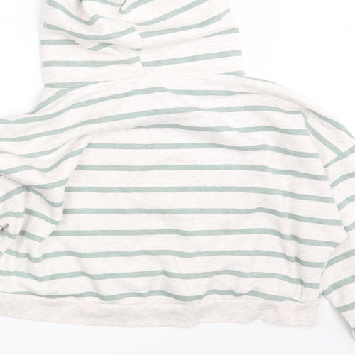 Primark Womens White Striped  Pullover Hoodie Size 12