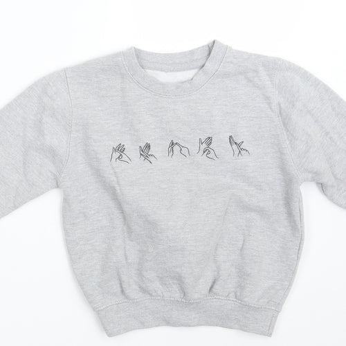 Preworn Boys Grey   Pullover Jumper One Size  - DEAF IDENTITY