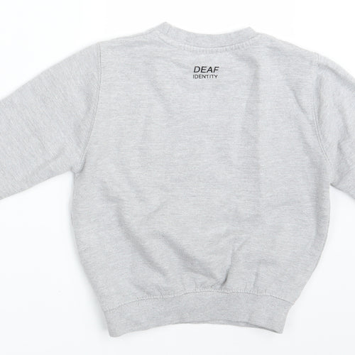 Preworn Boys Grey   Pullover Jumper One Size  - DEAF IDENTITY
