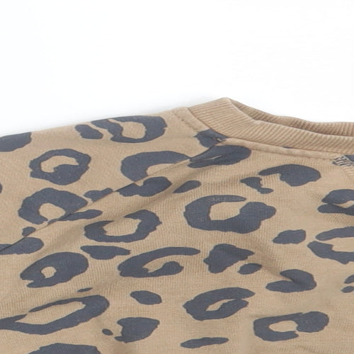 George Girls Brown Animal Print  Pullover Jumper Size 2-3 Years