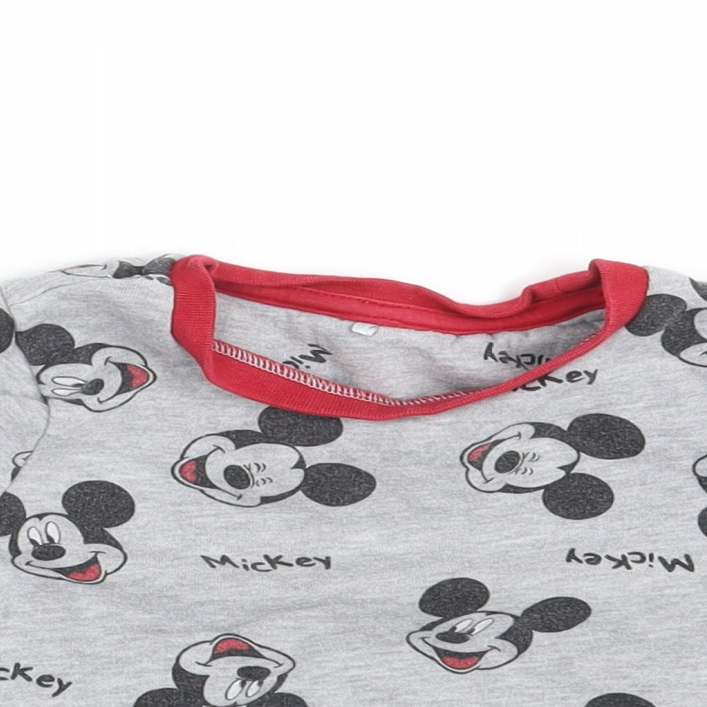 Mickey Mouse Boys Grey Animal Print  Pullover Jumper Size 2-3 Years  - Mickey Mouse