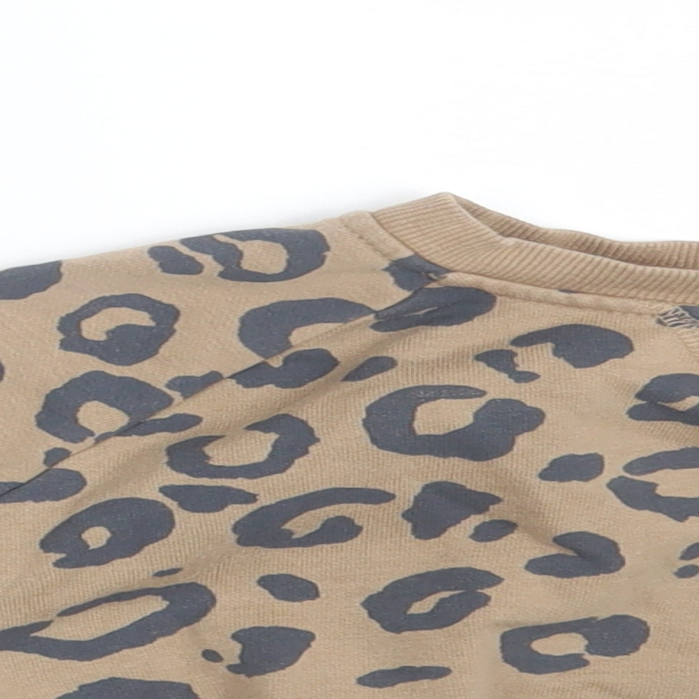 George Girls Brown Animal Print  Pullover Jumper Size 2-3 Years