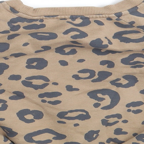 George Girls Brown Animal Print  Pullover Jumper Size 2-3 Years