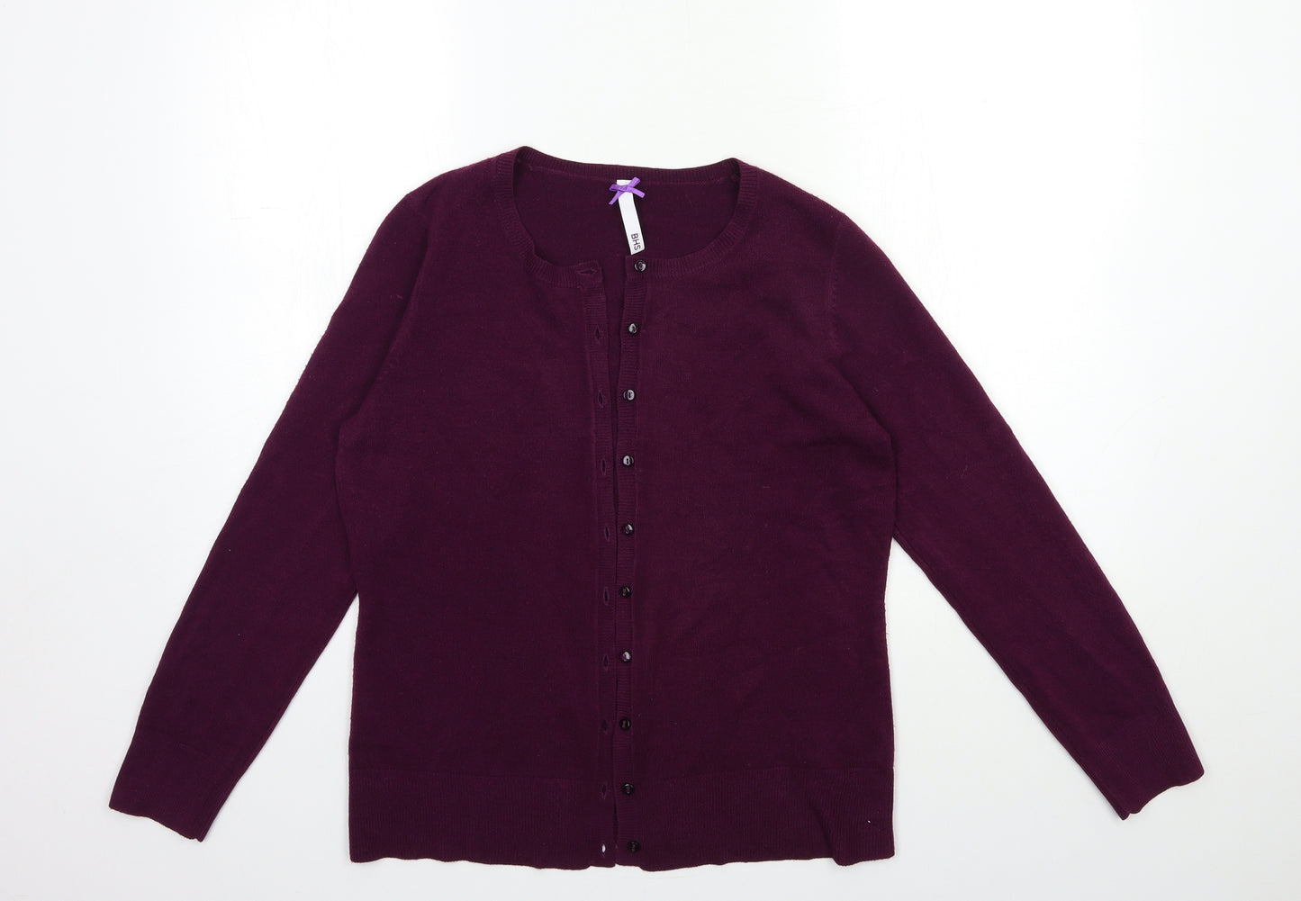 BHS Womens Purple  Knit Cardigan Jumper Size 12
