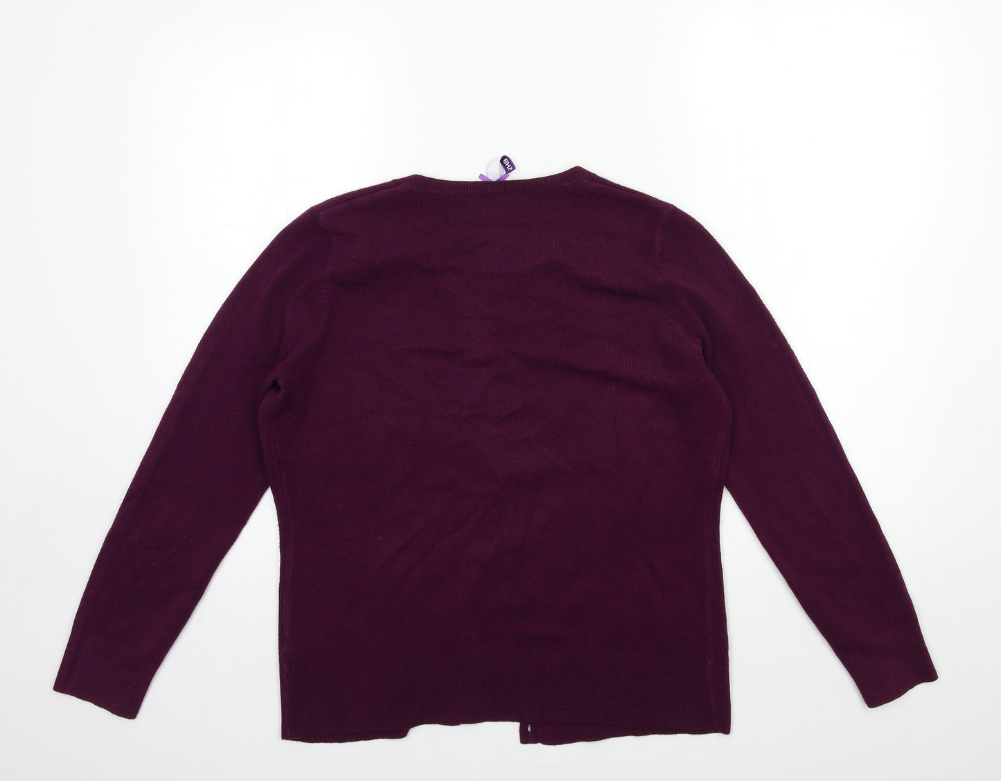BHS Womens Purple  Knit Cardigan Jumper Size 12