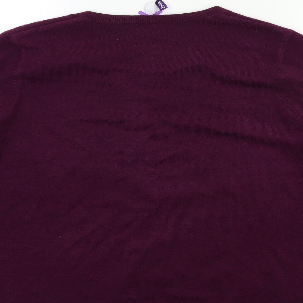 BHS Womens Purple  Knit Cardigan Jumper Size 12