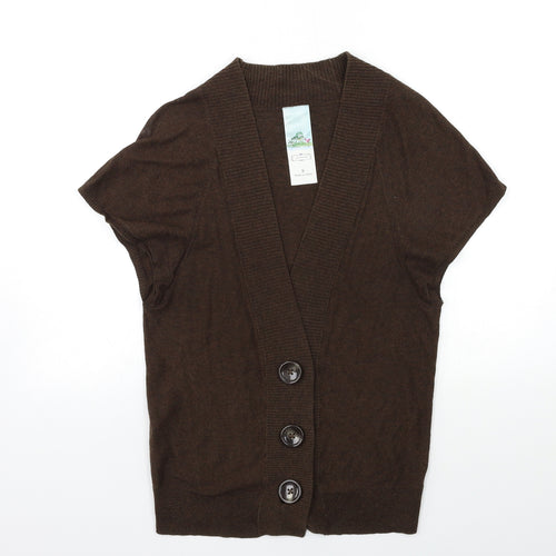 APH ORISM Womens Brown  Knit Cardigan Jumper Size S