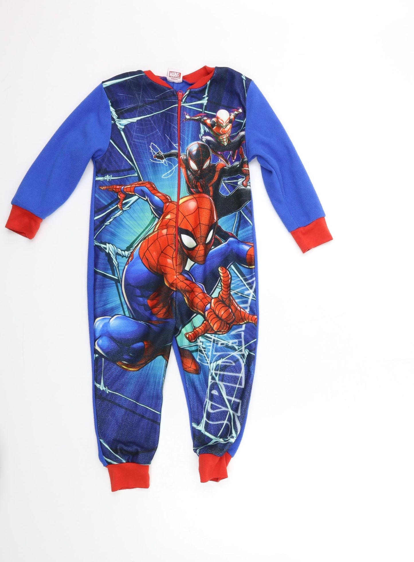 Marvel Boys Blue Geometric Fleece  One Piece Size 3-4 Years  - SPIDERMAN