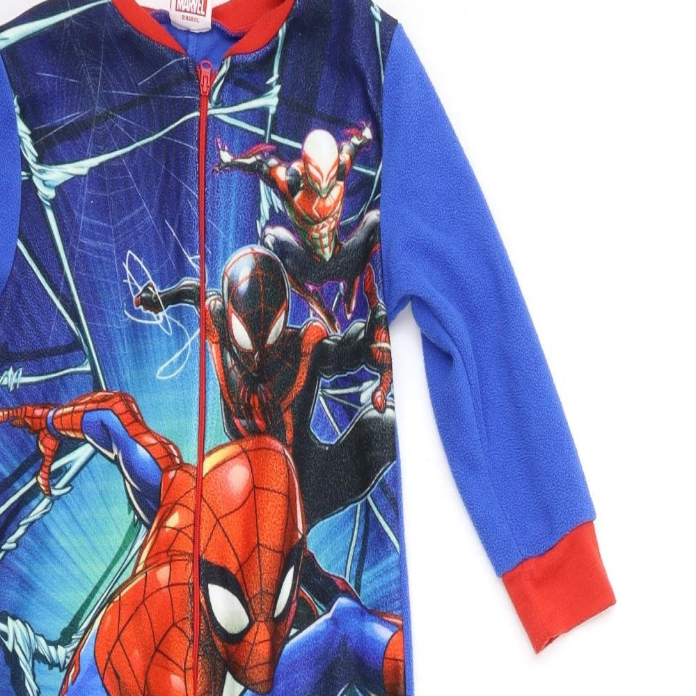 Marvel Boys Blue Geometric Fleece  One Piece Size 3-4 Years  - SPIDERMAN