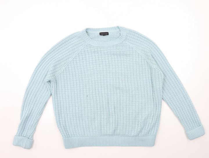 Topshop Womens Blue Knit Pullover Jumper Size 12