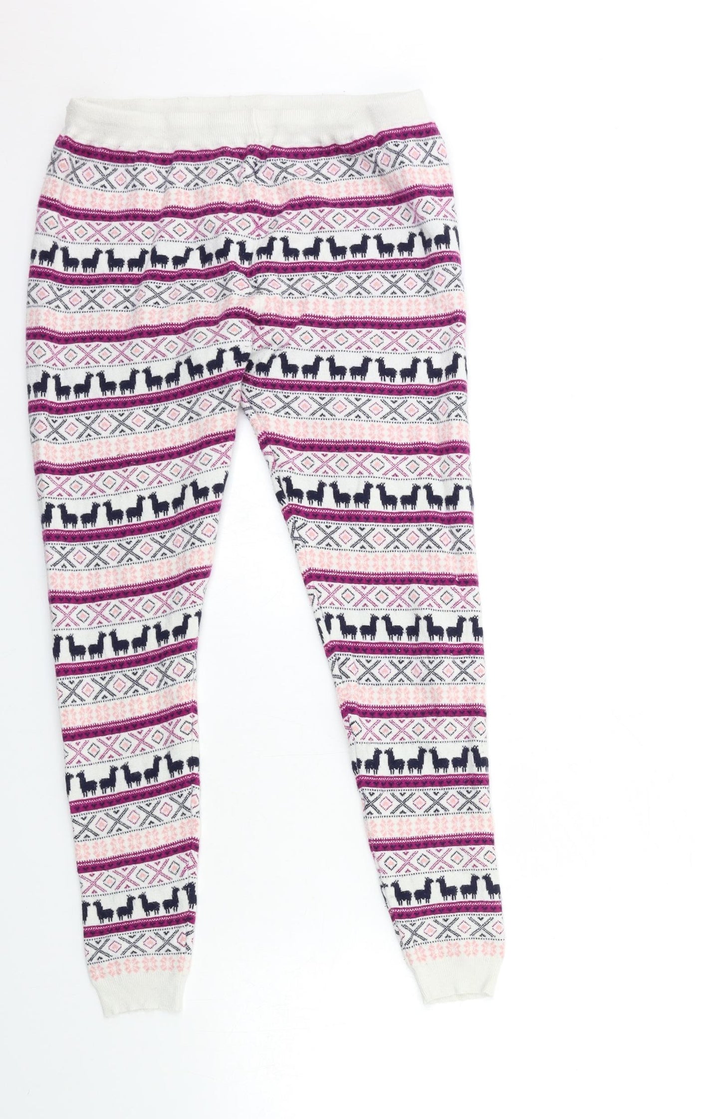 Primark Womens Purple Striped Knit Top Pyjama Pants Size 12