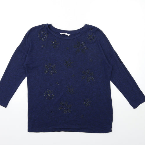 TU Womens Blue  Knit Pullover Jumper Size 10