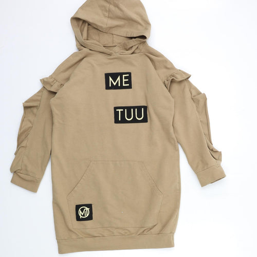 Preworn Girls Beige   Pullover Hoodie Size 11 Years