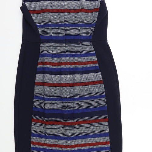 TU Womens Blue Striped Rayon Bodycon  Size 14