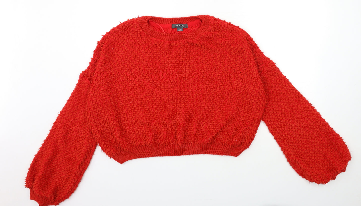 Primark Womens Red  Knit Pullover Jumper Size M