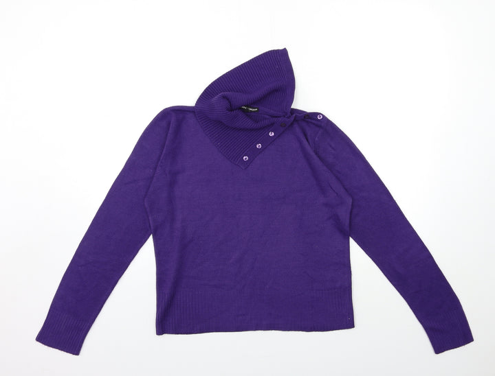 Debbie Morgan Womens Purple Knit Pullover Jumper Size M