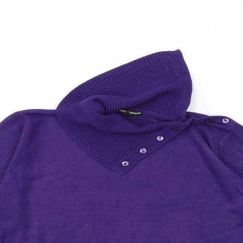Debbie Morgan Womens Purple  Knit Pullover Jumper Size M