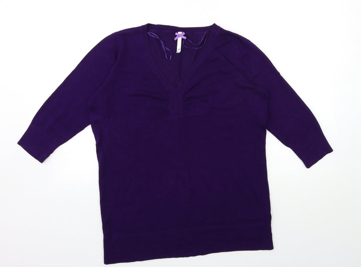 BHS Womens Purple Knit Pullover Jumper Size 16