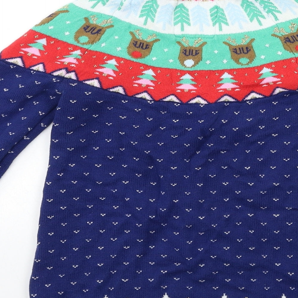 TU Girls Blue  Knit Jumper Dress  Size 3-4 Years