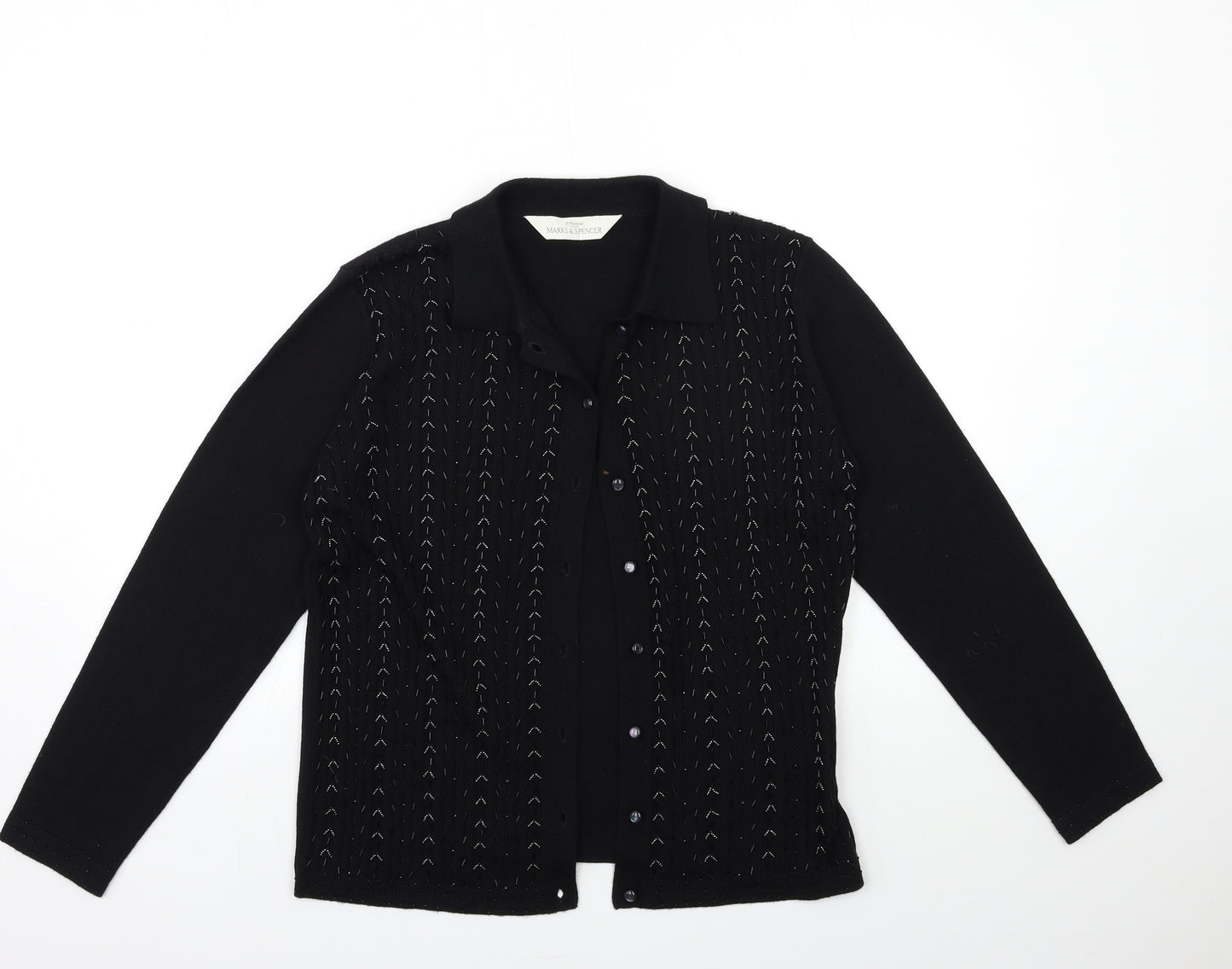 Marks and Spencer Womens Black  Knit Cape Jumper Size 14