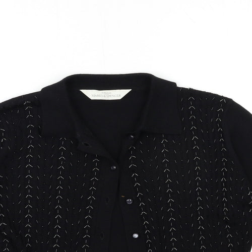 Marks and Spencer Womens Black  Knit Cape Jumper Size 14