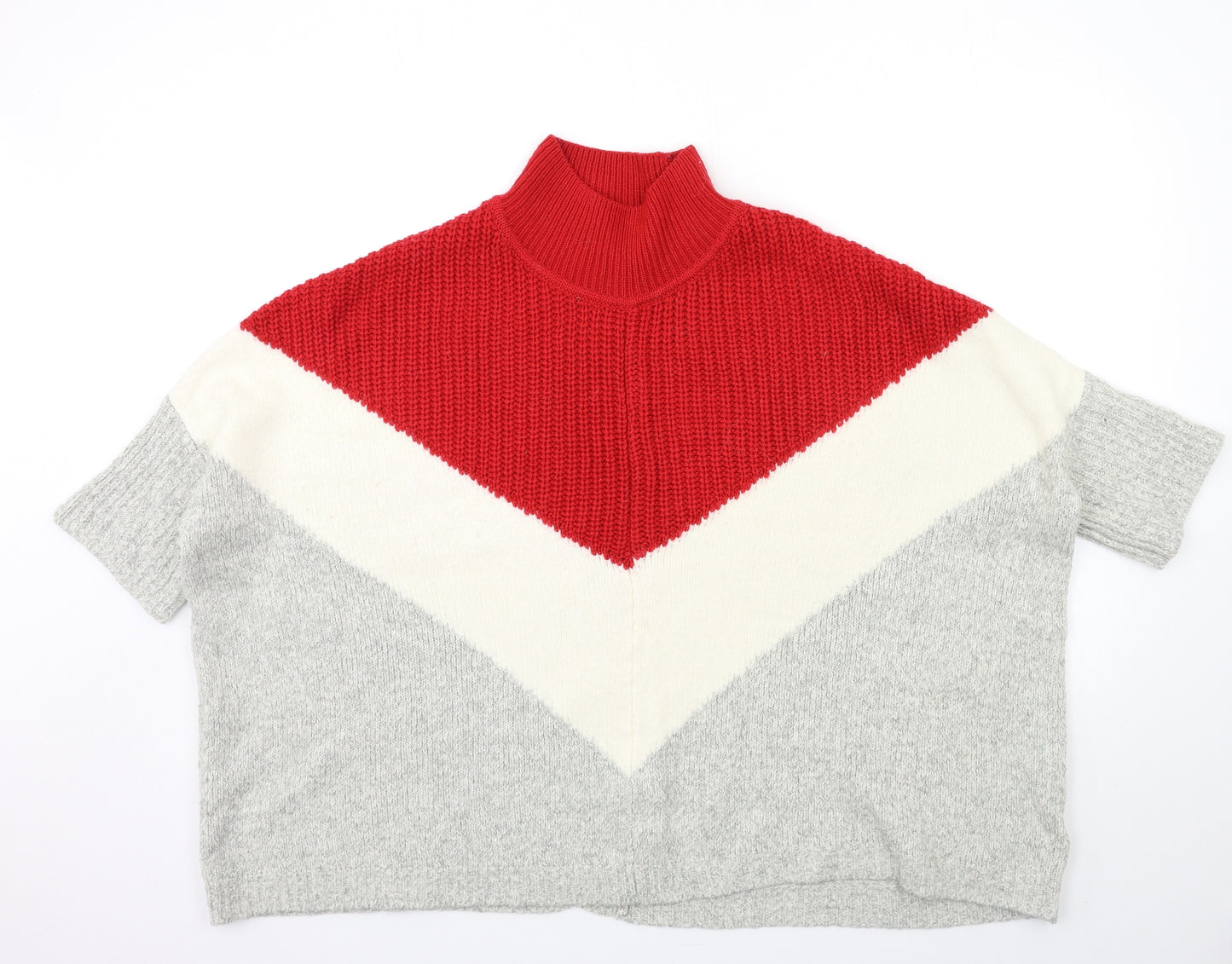 Marks and Spencer Womens Red Striped Knit Pullover Jumper Size M