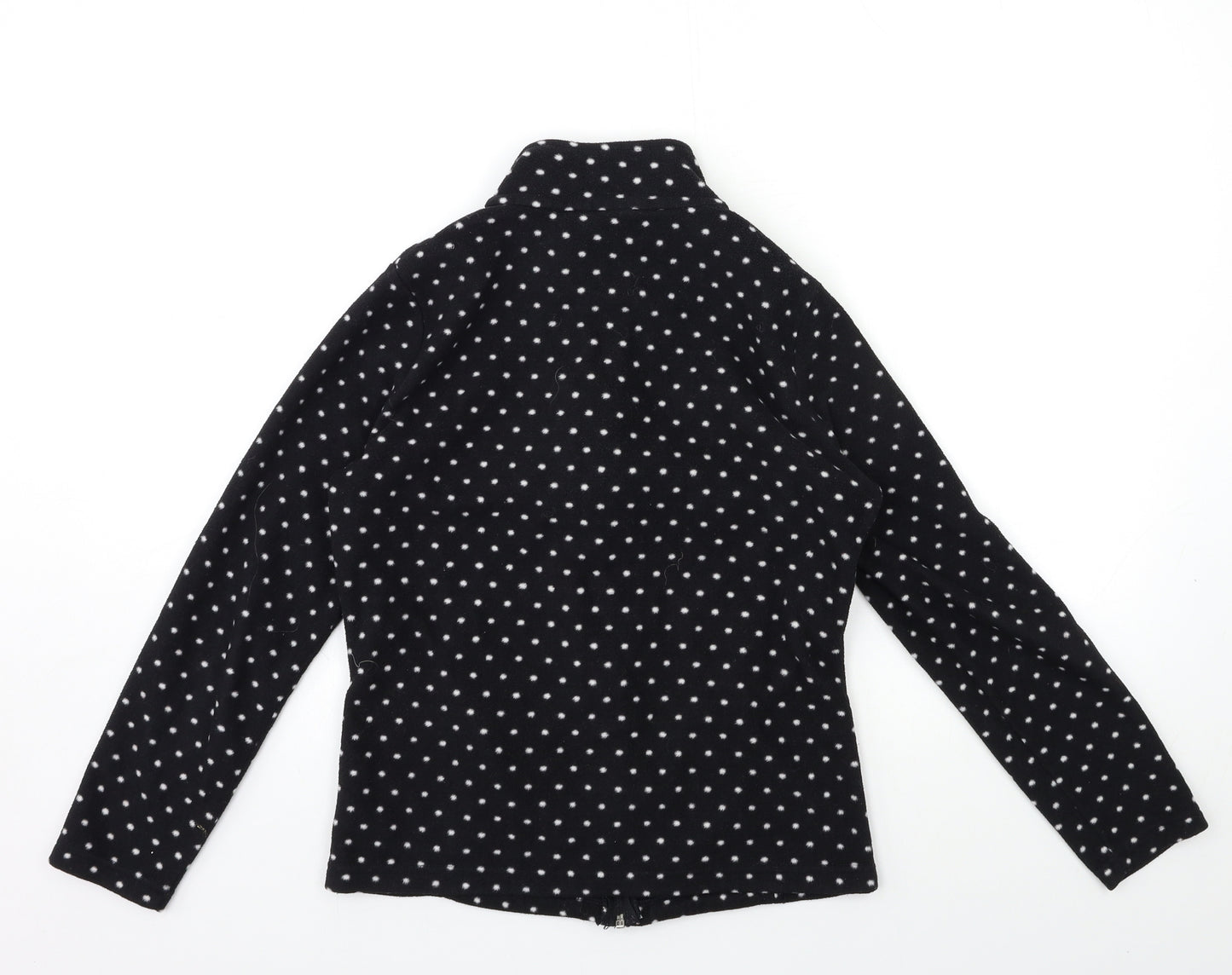 F&F Womens Black Polka Dot  Full Zip Sweatshirt Size 10