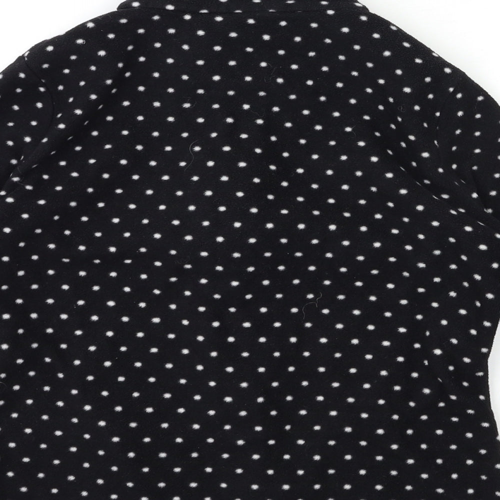 F&F Womens Black Polka Dot  Full Zip Sweatshirt Size 10