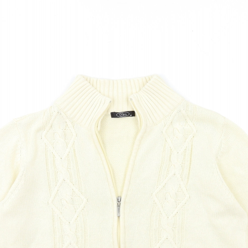 Bonmarché Mens Beige  Knit Cardigan Jumper Size M