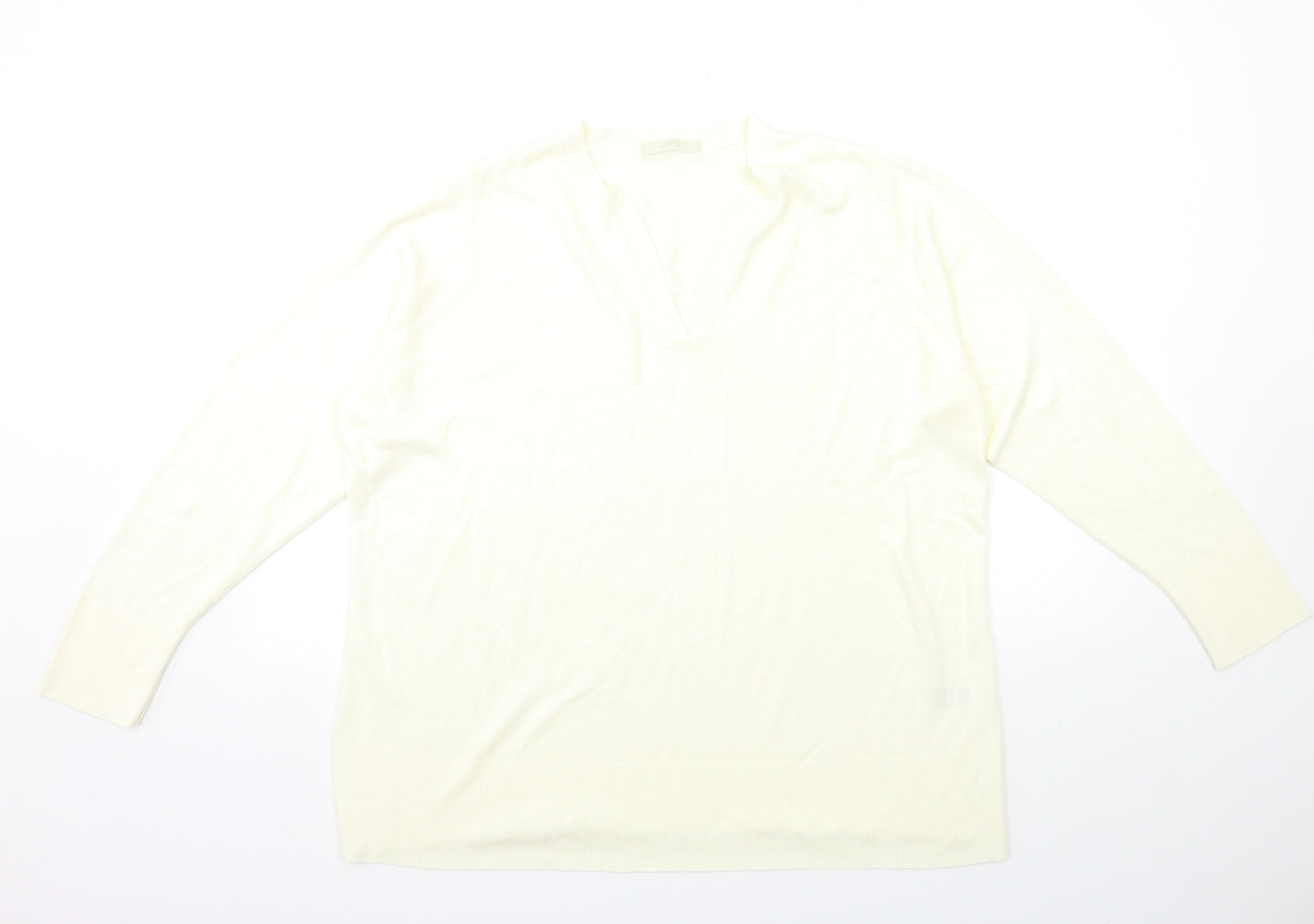Marks and Spencer Womens White  Knit Pullover Jumper Size 20