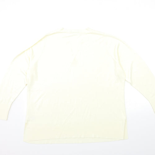 Marks and Spencer Womens White  Knit Pullover Jumper Size 20