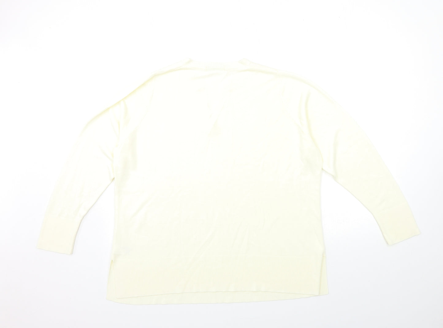 Marks and Spencer Womens White  Knit Pullover Jumper Size 20