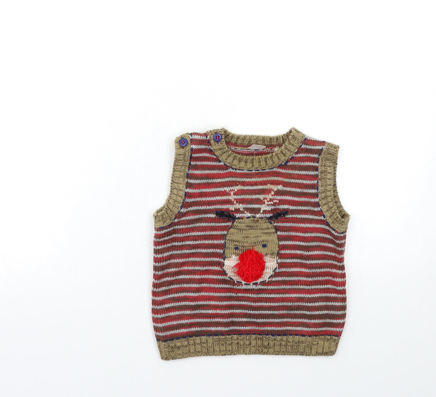 NEXT Baby Brown Striped Knit Pullover Jumper Size 12-18 Months