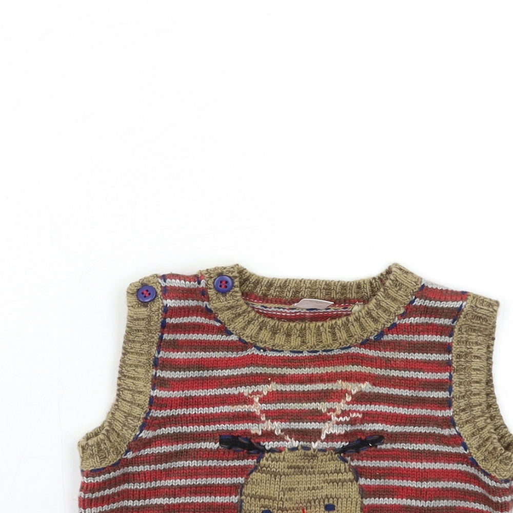 NEXT Baby Brown Striped Knit Pullover Jumper Size 12-18 Months
