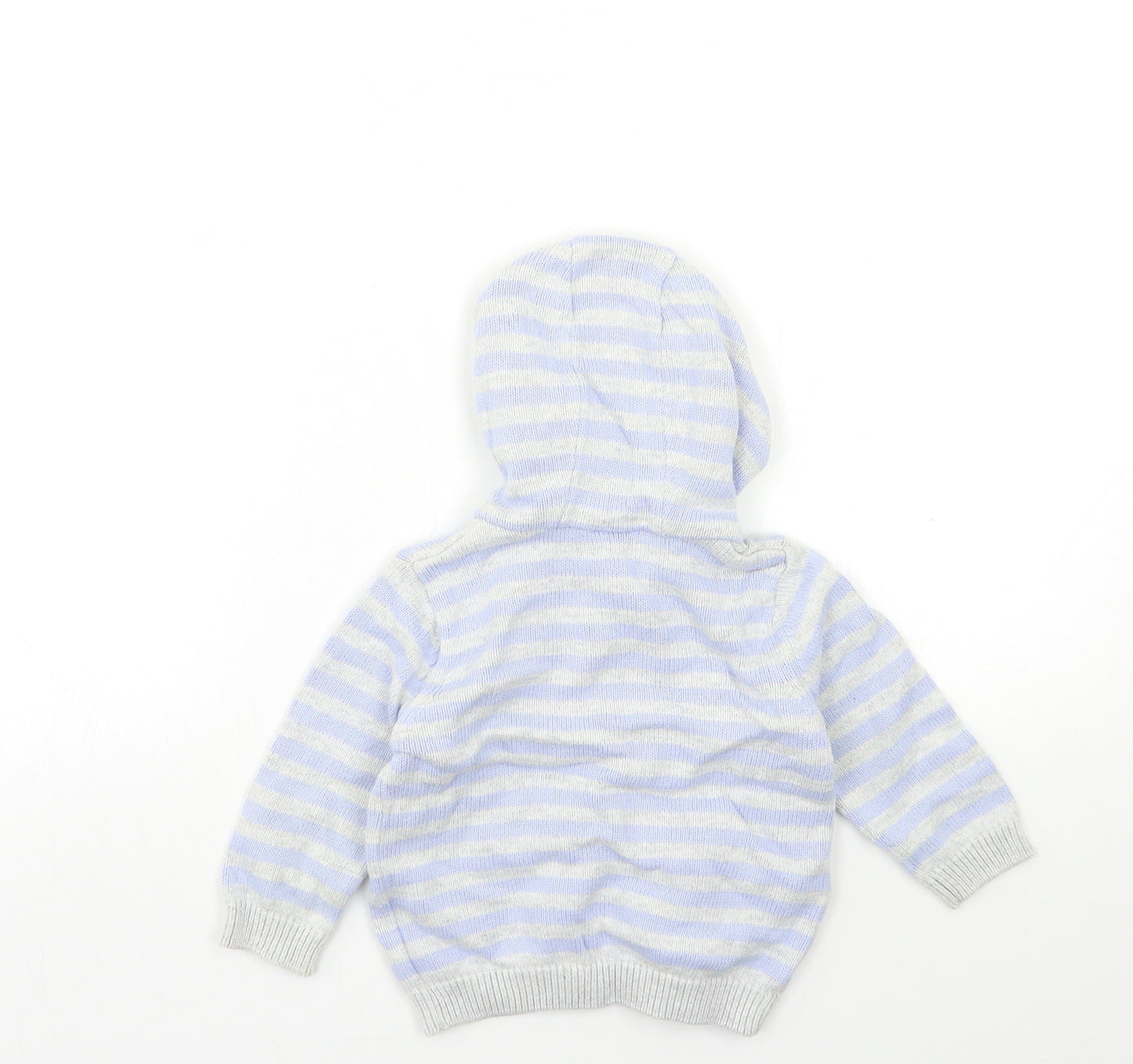 F&F Baby Blue Striped  Cardigan Jumper Size 9-12 Months