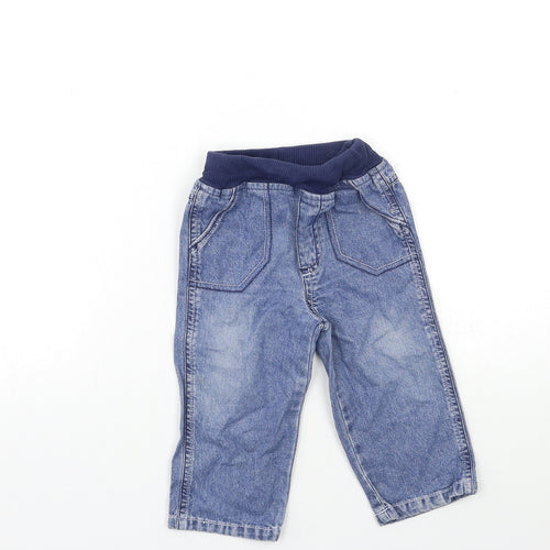 George Baby Blue  Denim Cargo Jeans Size 9-12 Months