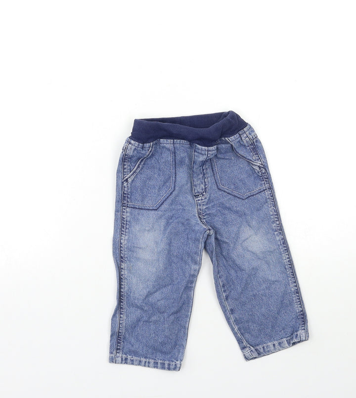 George Baby Blue  Denim Cargo Jeans Size 9-12 Months