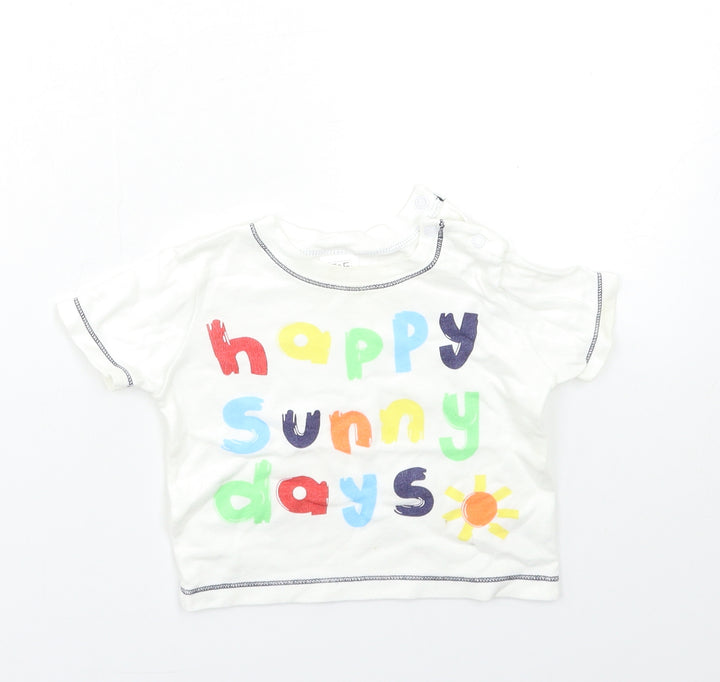 F&F Baby White   Basic T-Shirt Size 9-12 Months
