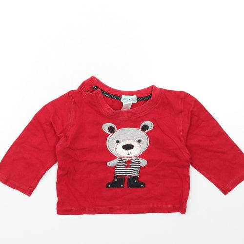 lily & Sid Baby Red   Basic T-Shirt Size 12-18 Months